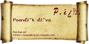 Psenák Éva névjegykártya